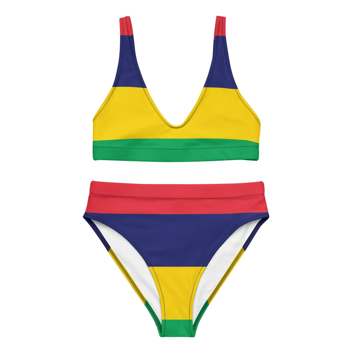 Maillot de bain femme drapeau maurice polyester recyclé