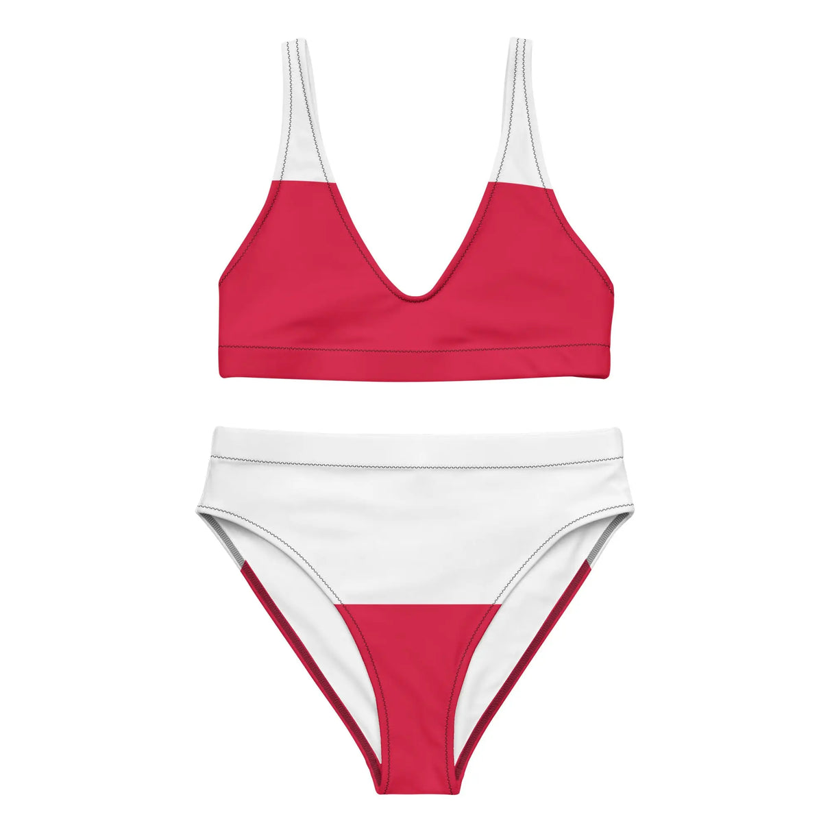 Maillot de bain femme drapeau pologne en polyester recyclé