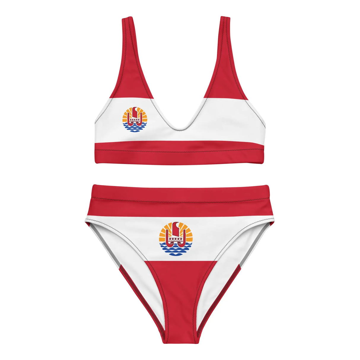 Maillot de bain femme drapeau polynésie française polyester