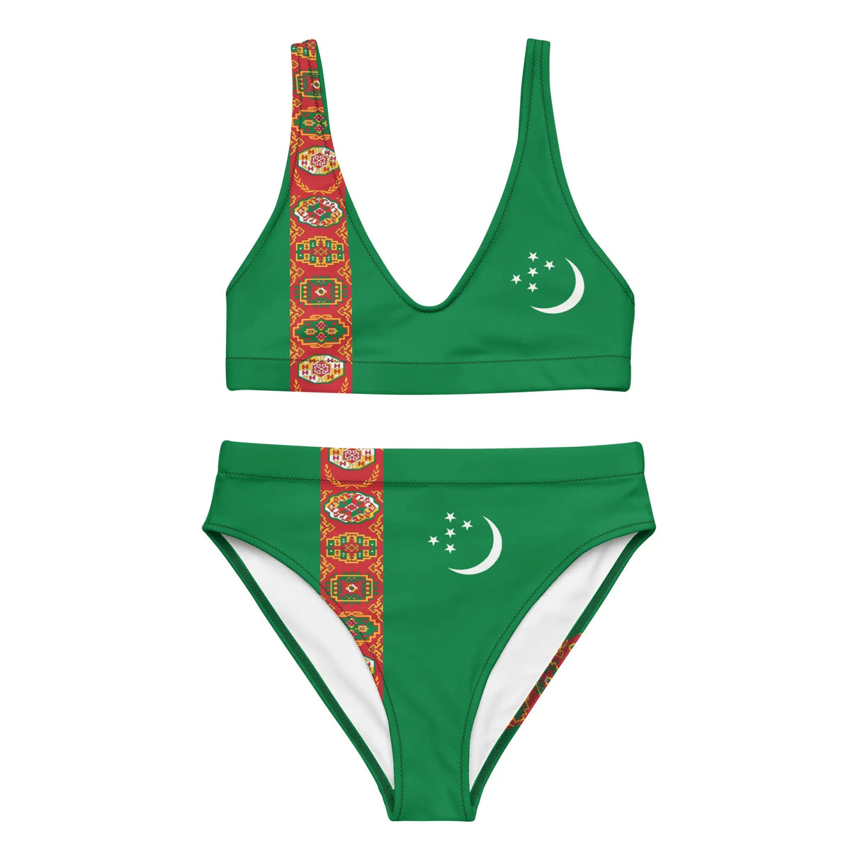Maillot de bain femme drapeau turkménistan polyester recyclé