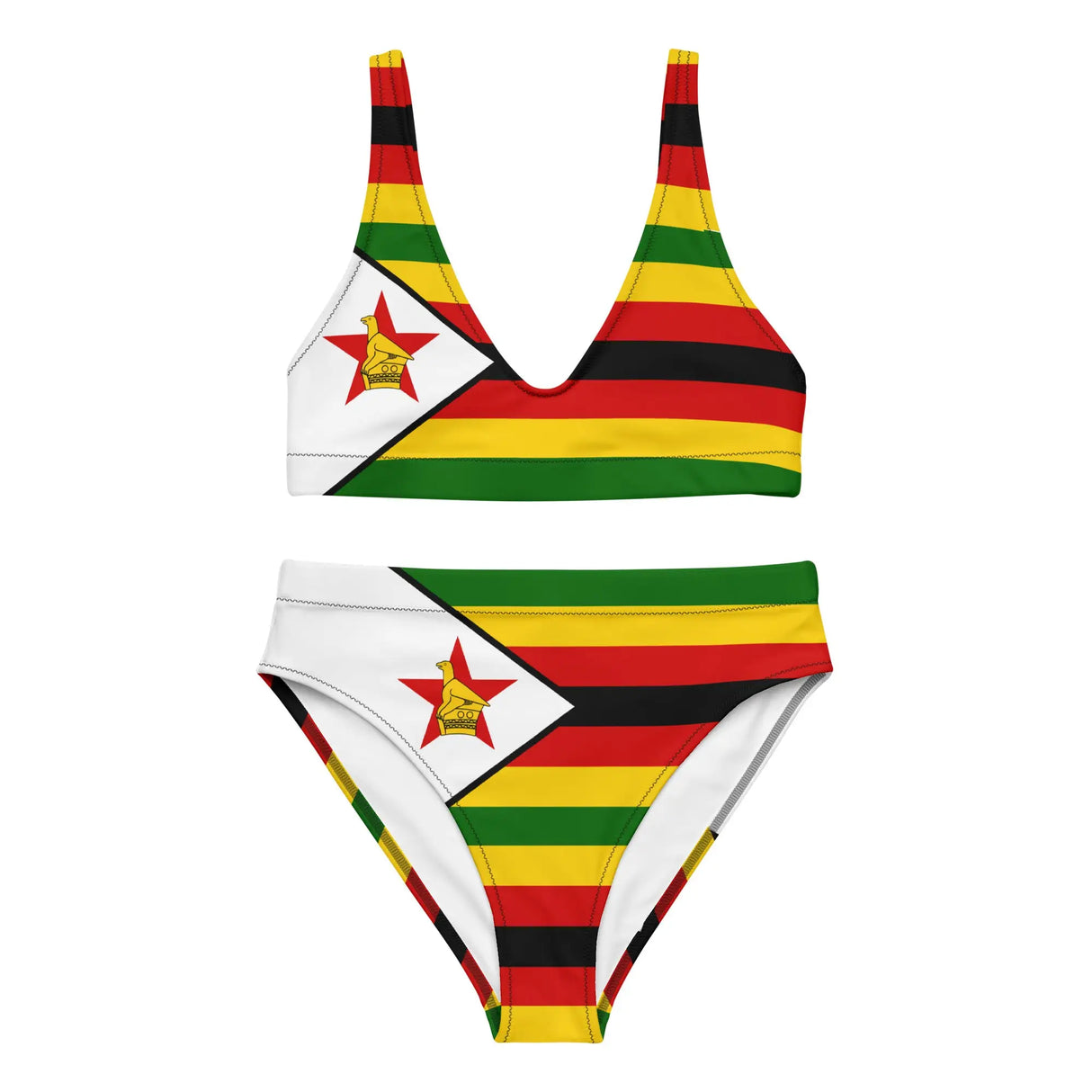 Maillot de bain femme drapeau zimbabwe polyester recyclé