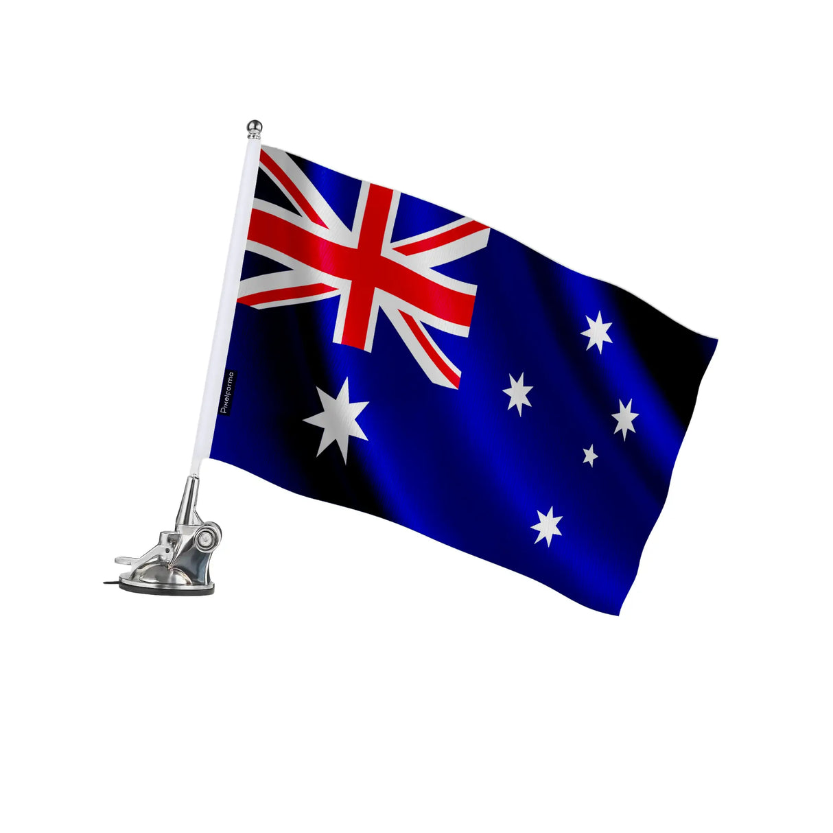 Mât à ventouse australie polyester inox pour voiture vitre