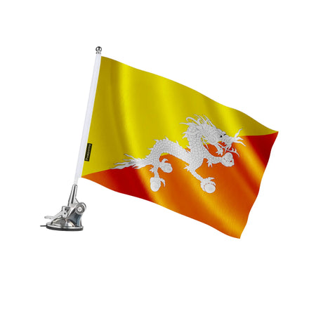 Mât à ventouse bhoutan polyester acier inoxydable élégant