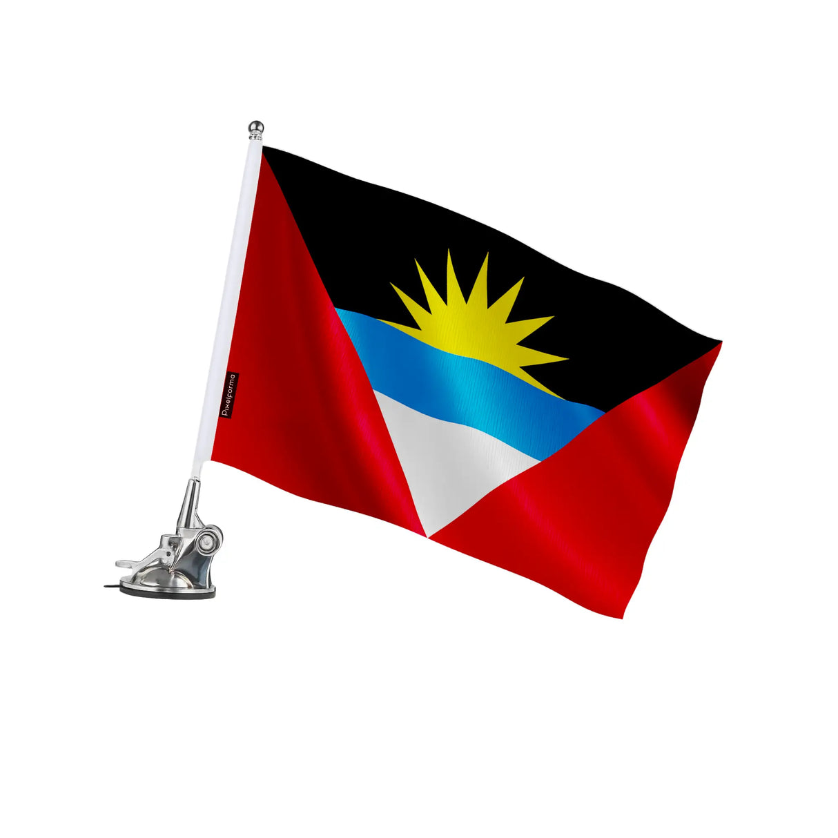Mât à ventouse drapeau antigua-et-barbuda polyester inox