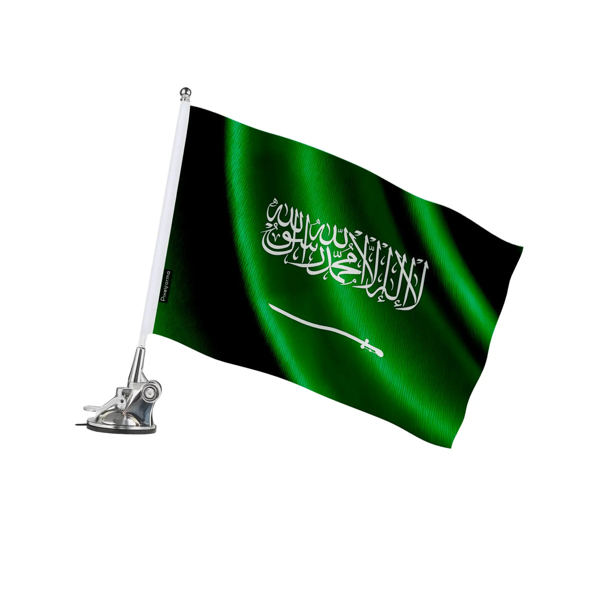Mât à ventouse drapeau arabie saoudite polyester inox
