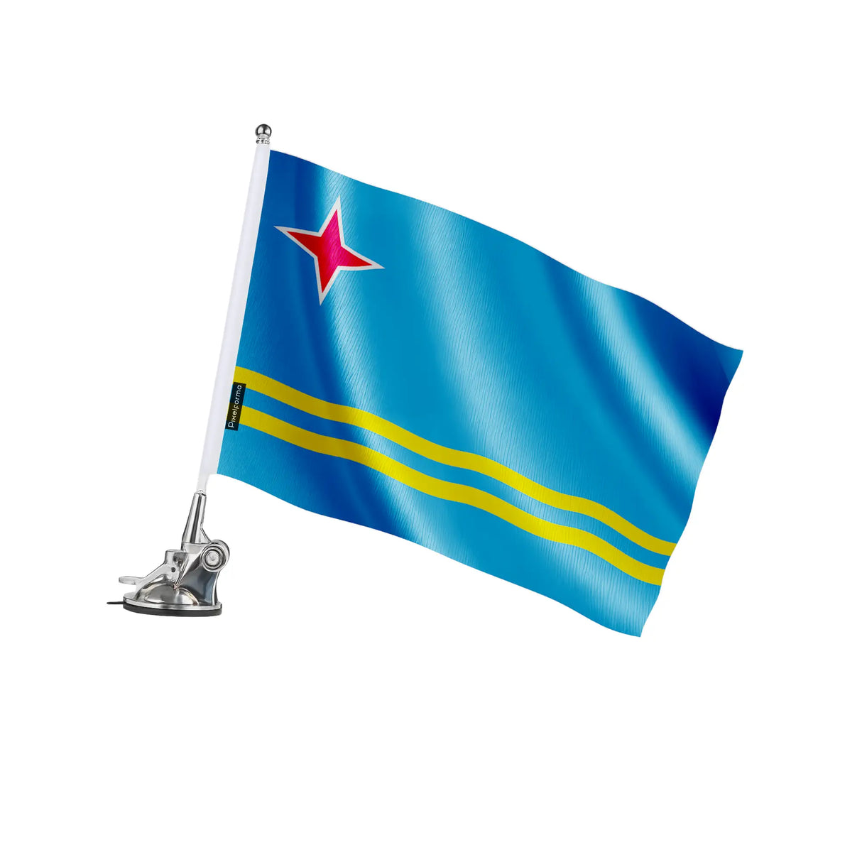 Mât à ventouse drapeau aruba polyester acier inoxydable