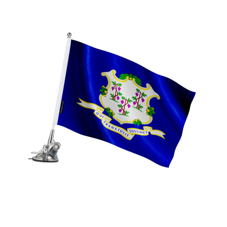Mât à ventouse drapeau connecticut polyester acier inoxydable