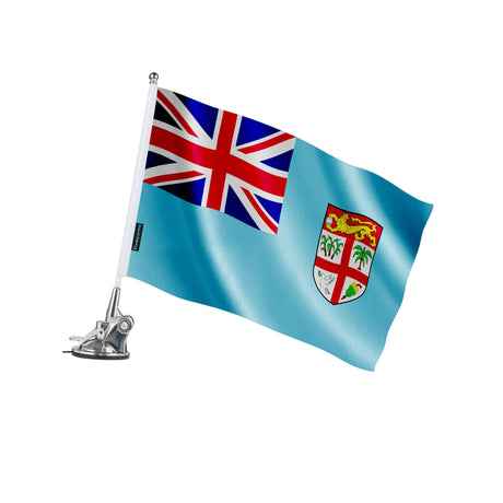 Mât à ventouse drapeau fidji polyester acier inoxydable