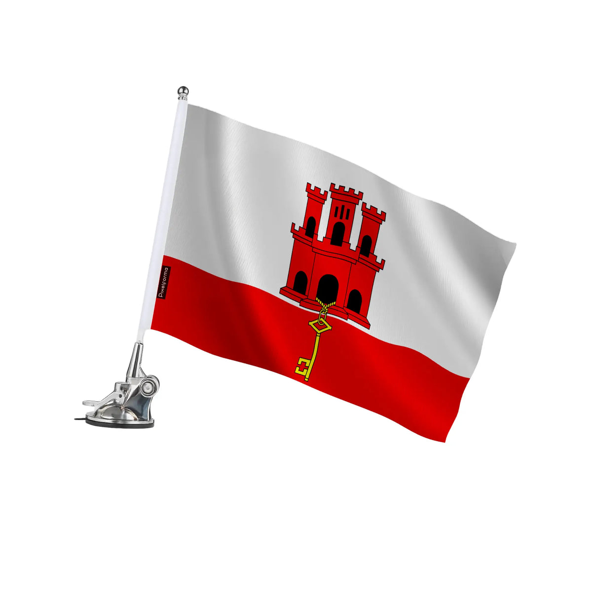 Mât à ventouse drapeau gibraltar polyester acier inoxydable