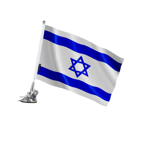 Mât à ventouse drapeau israël polyester acier inoxydable