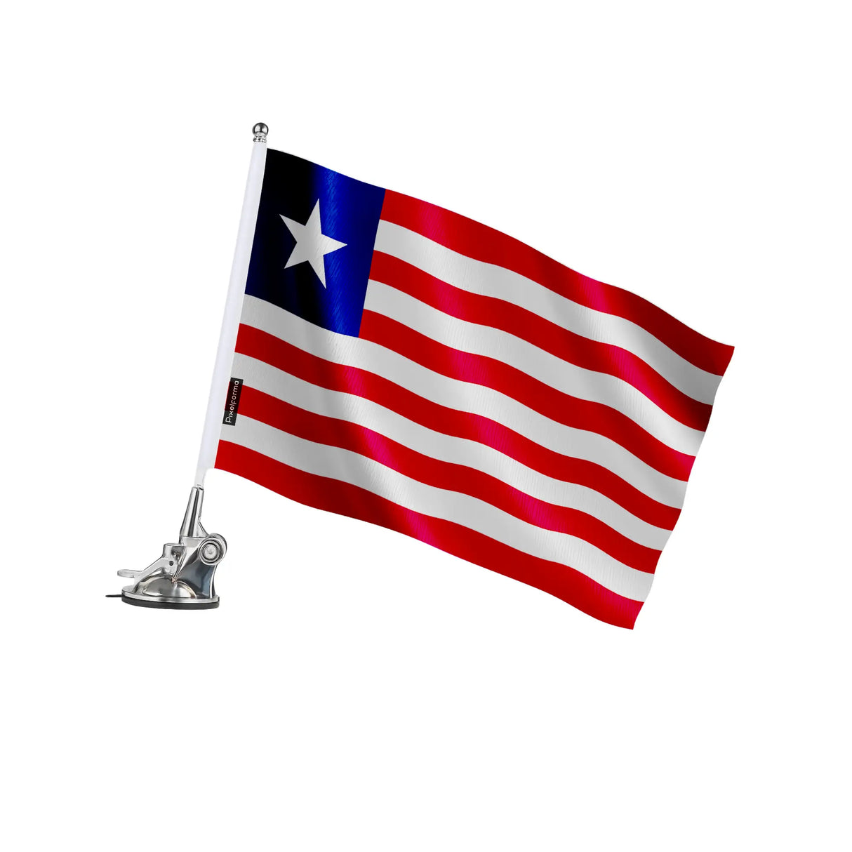 Mât à ventouse drapeau liberia polyester acier inoxydable