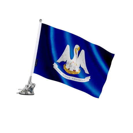 Mât à ventouse drapeau louisiane polyester acier inoxydable