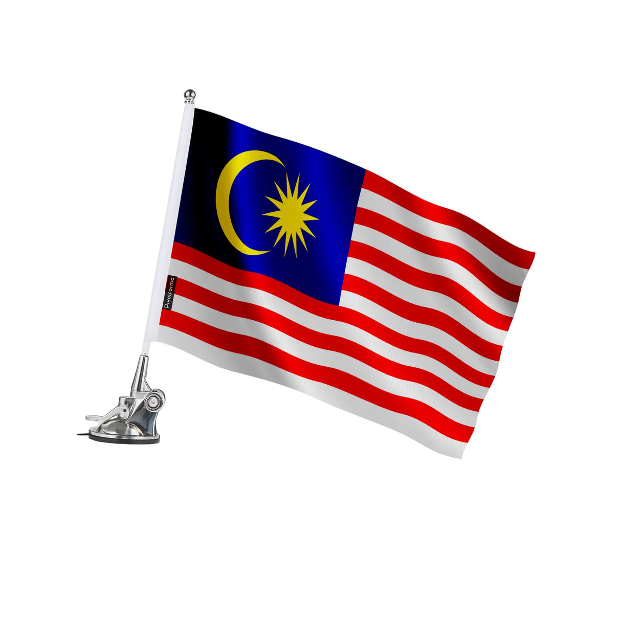 Mât à ventouse drapeau malaisie polyester acier inoxydable