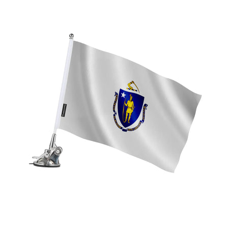 Mât à ventouse drapeau massachusetts polyester acier inoxydable