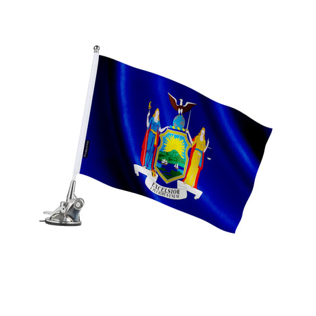 Mât à ventouse drapeau new york polyester acier inoxydable