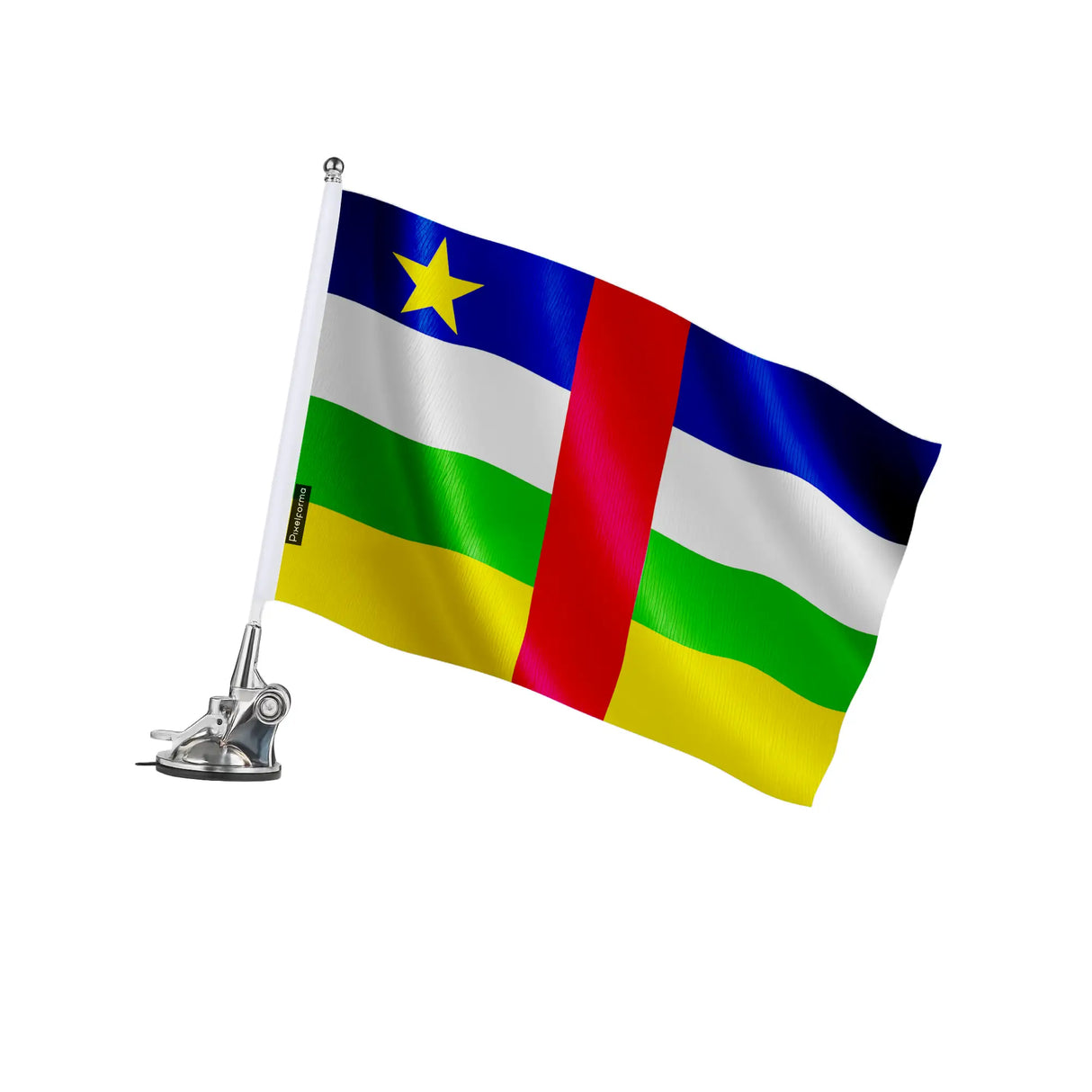Mât à ventouse drapeau république centrafricaine polyester