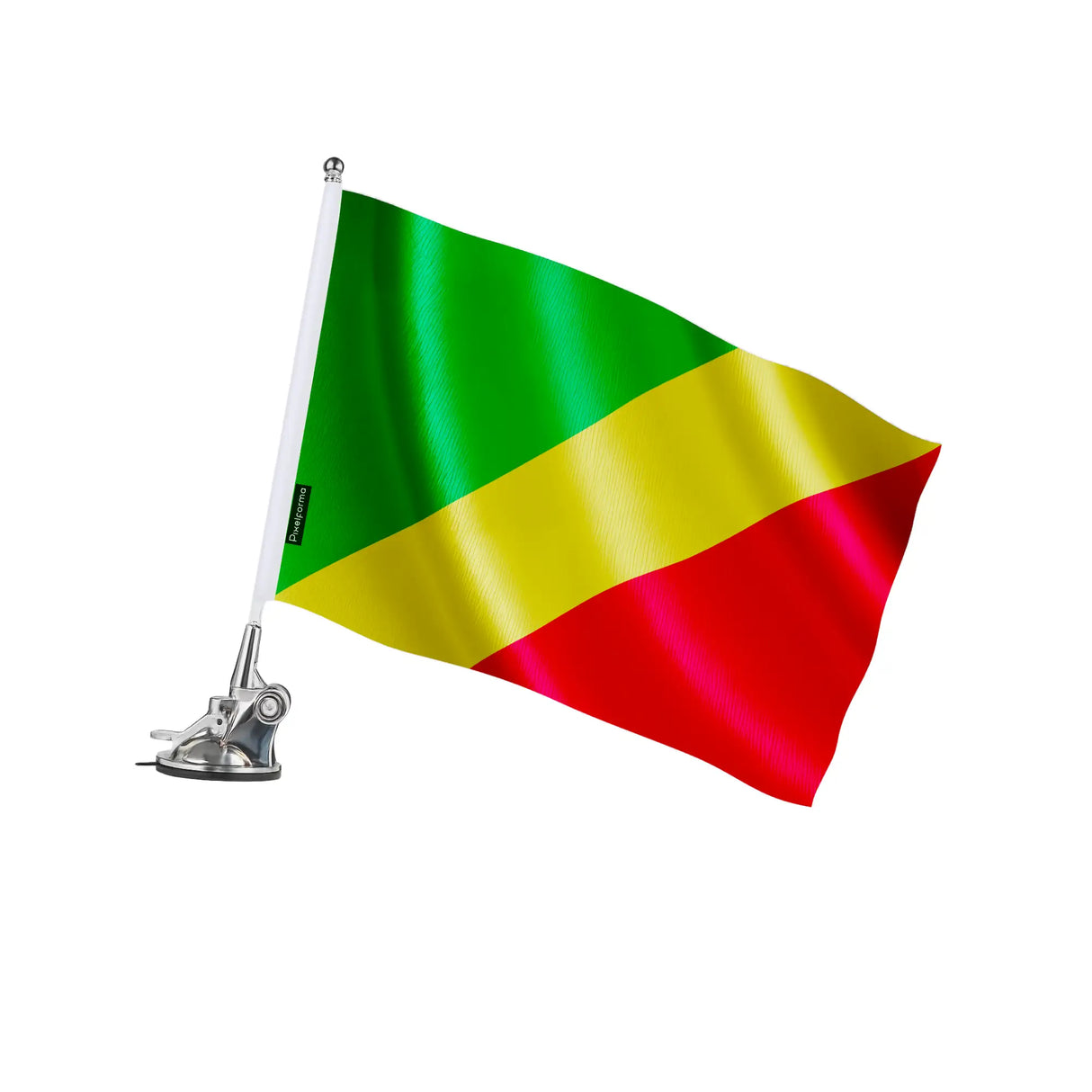 Mât à ventouse drapeau république du congo polyester acier