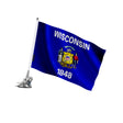 Mât à ventouse drapeau wisconsin polyester acier inoxydable