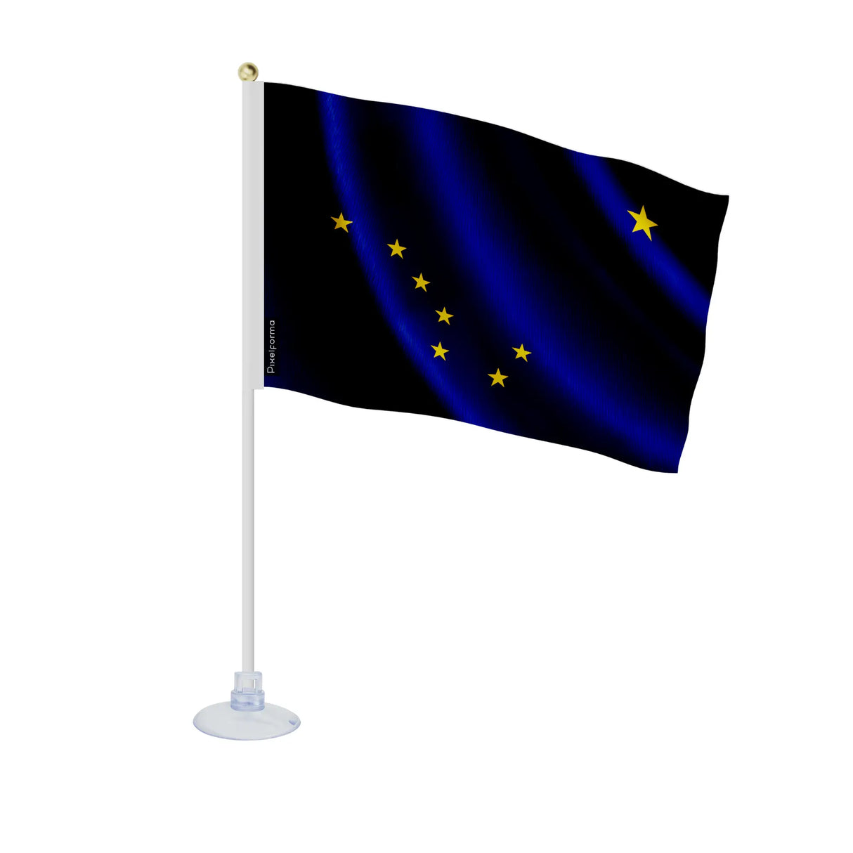 Mini drapeau alaska en polyester avec ventouse pratique