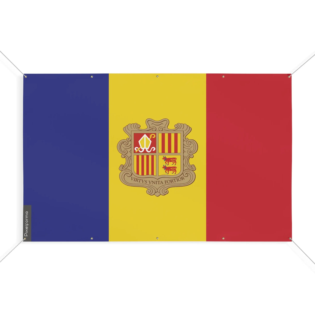 Mini drapeau andorre en polyester résistant avec œillets