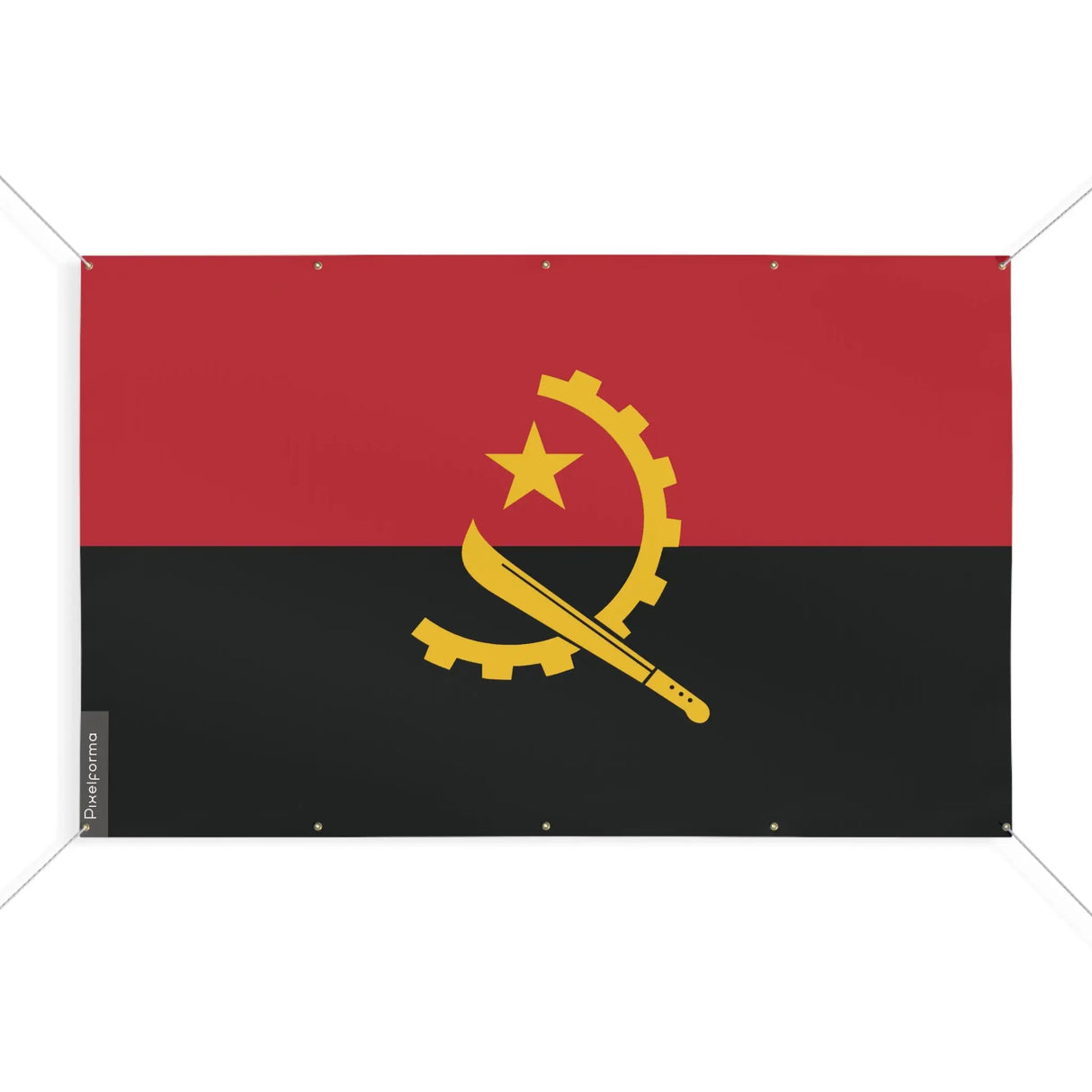 Mini drapeau angola en polyester résistant à œillets