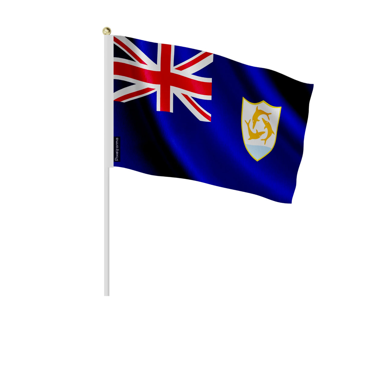 Mini drapeau anguilla en polyester à tenir à la main