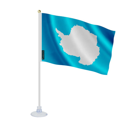 Mini drapeau antarctique en polyester avec ventouse