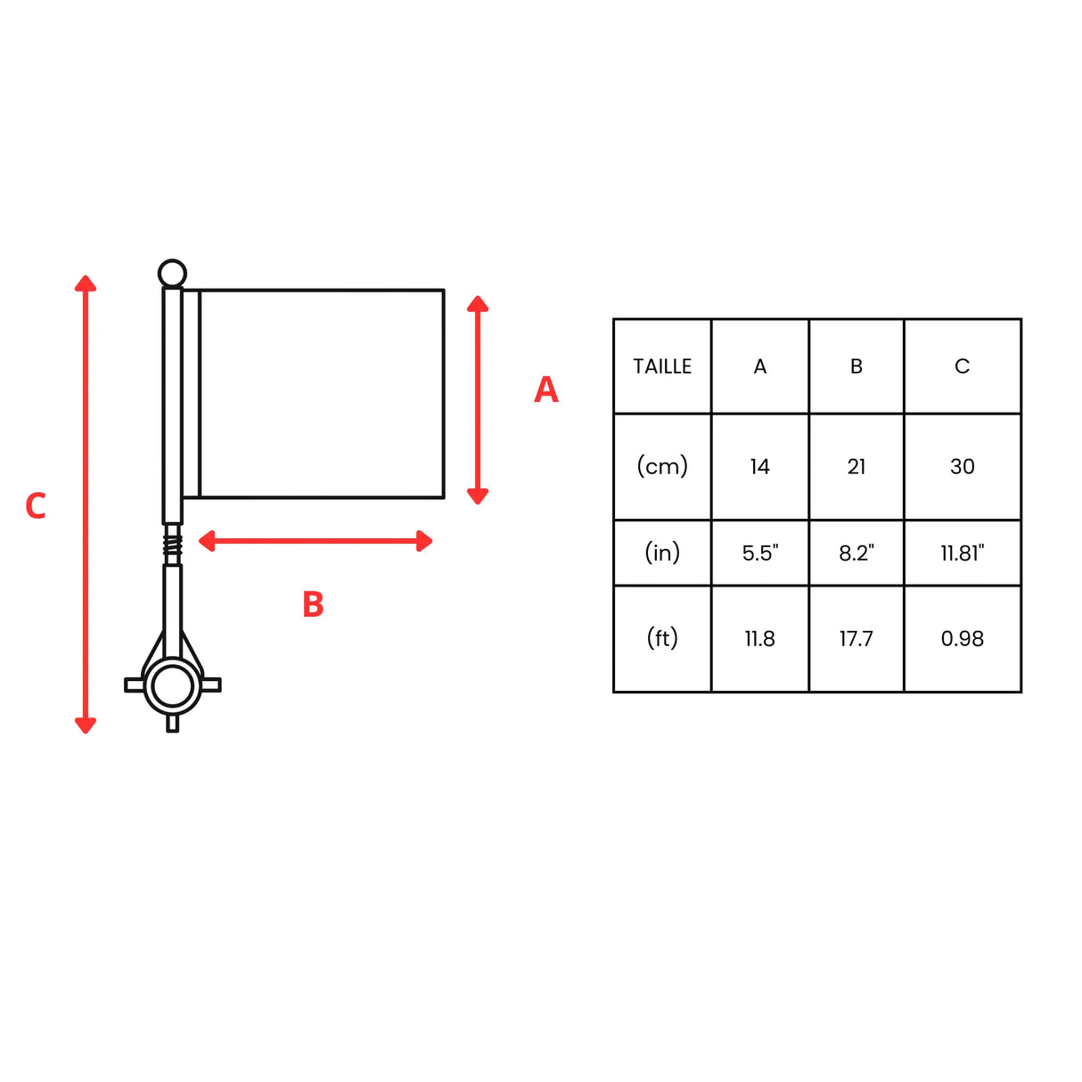 Mini drapeau antarctique en polyester pour vélo