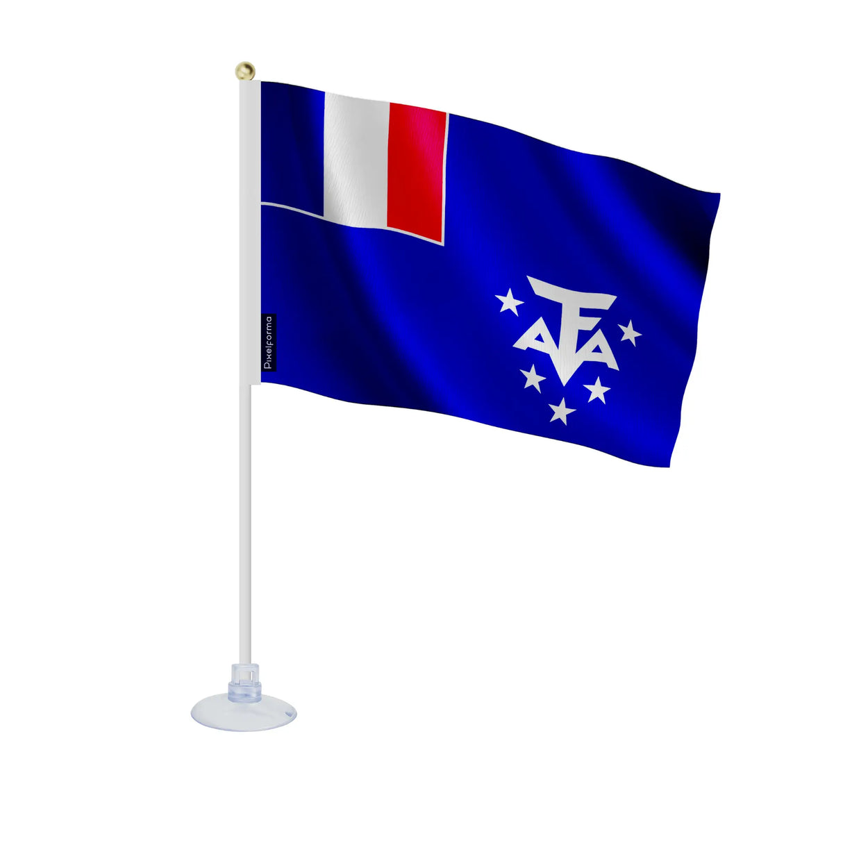 Mini drapeau antarctique polyester avec ventouse pratique