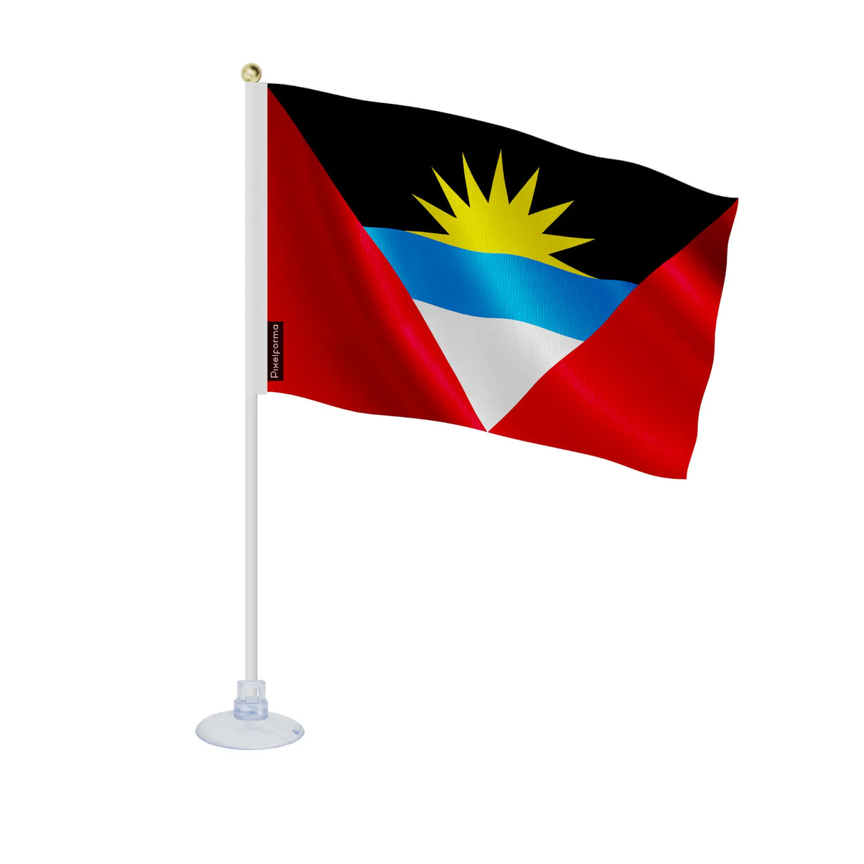 Mini drapeau antigua-et-barbuda en polyester ventouse