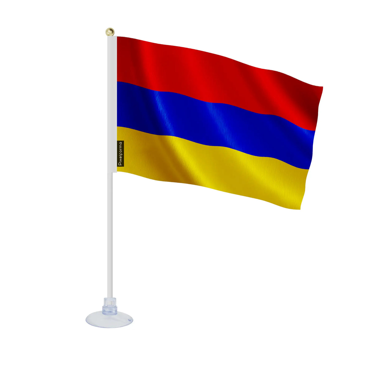 Mini drapeau arménie en polyester avec ventouse pratique