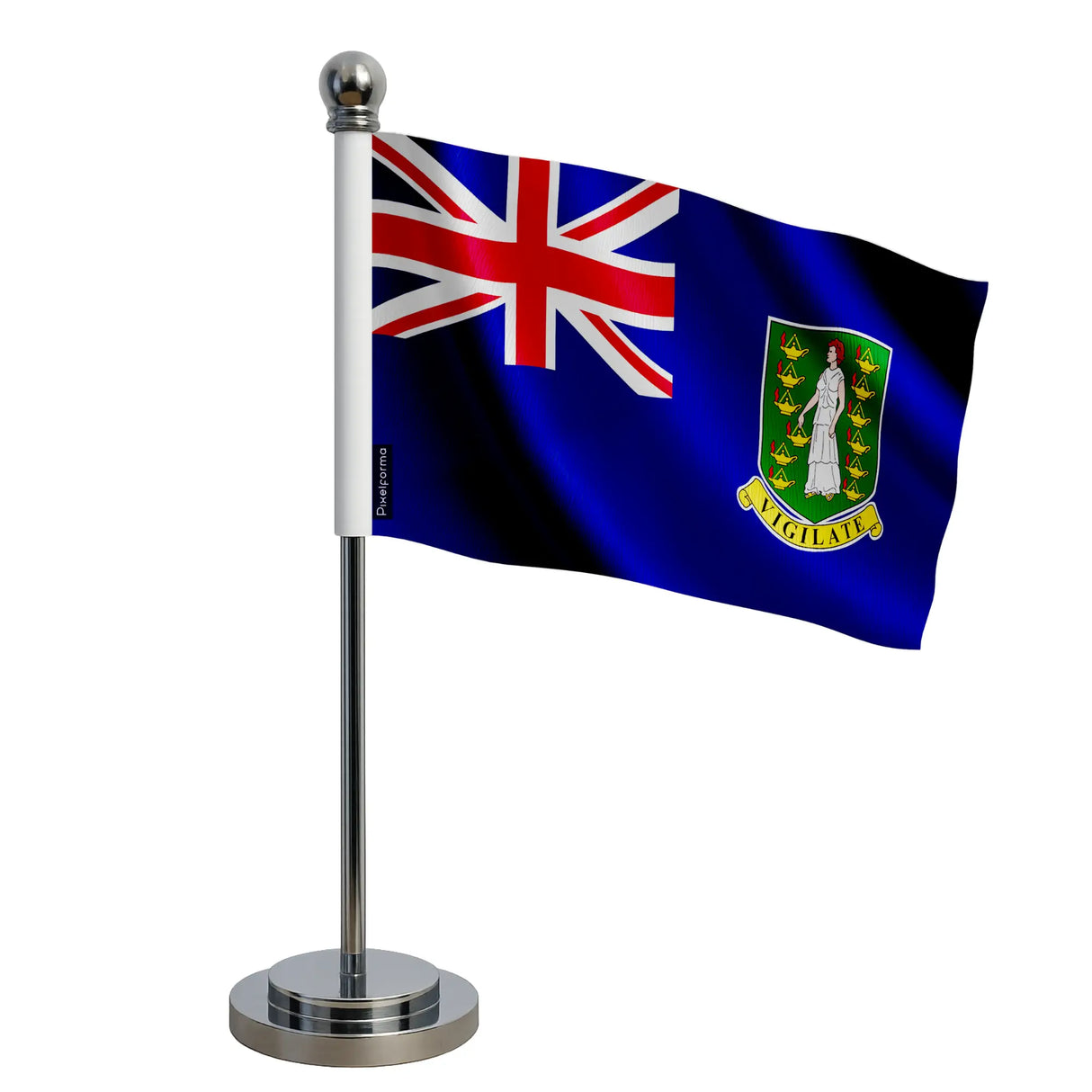 Mini drapeau bureau îles vierges britanniques polyester acier