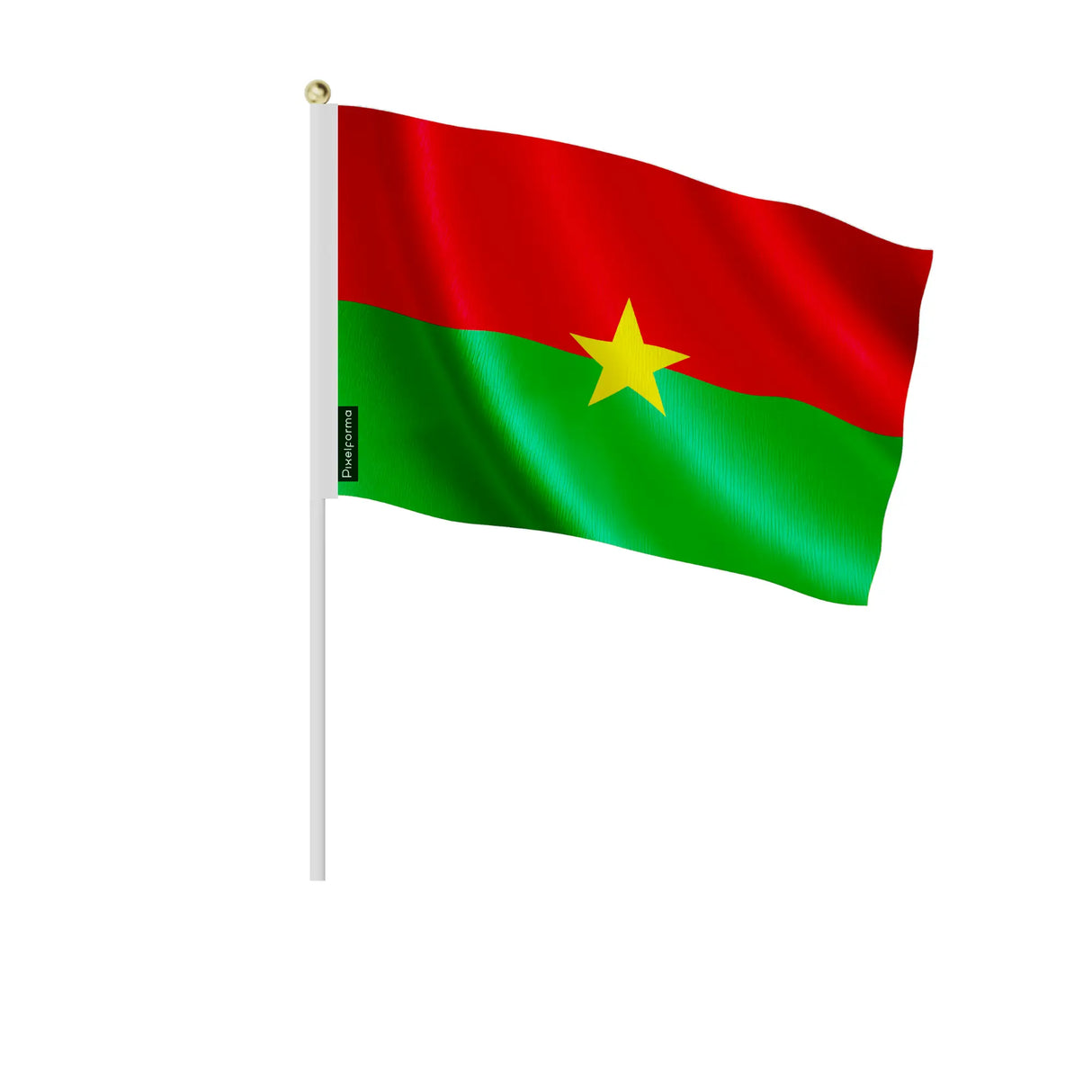Mini drapeau burkina faso en polyester à tenir à la main