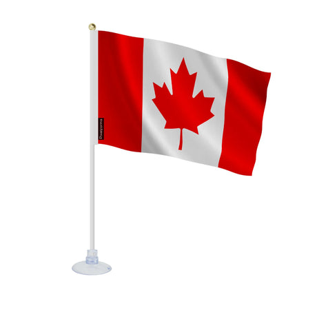 Mini drapeau canada polyester avec ventouse surface lisse