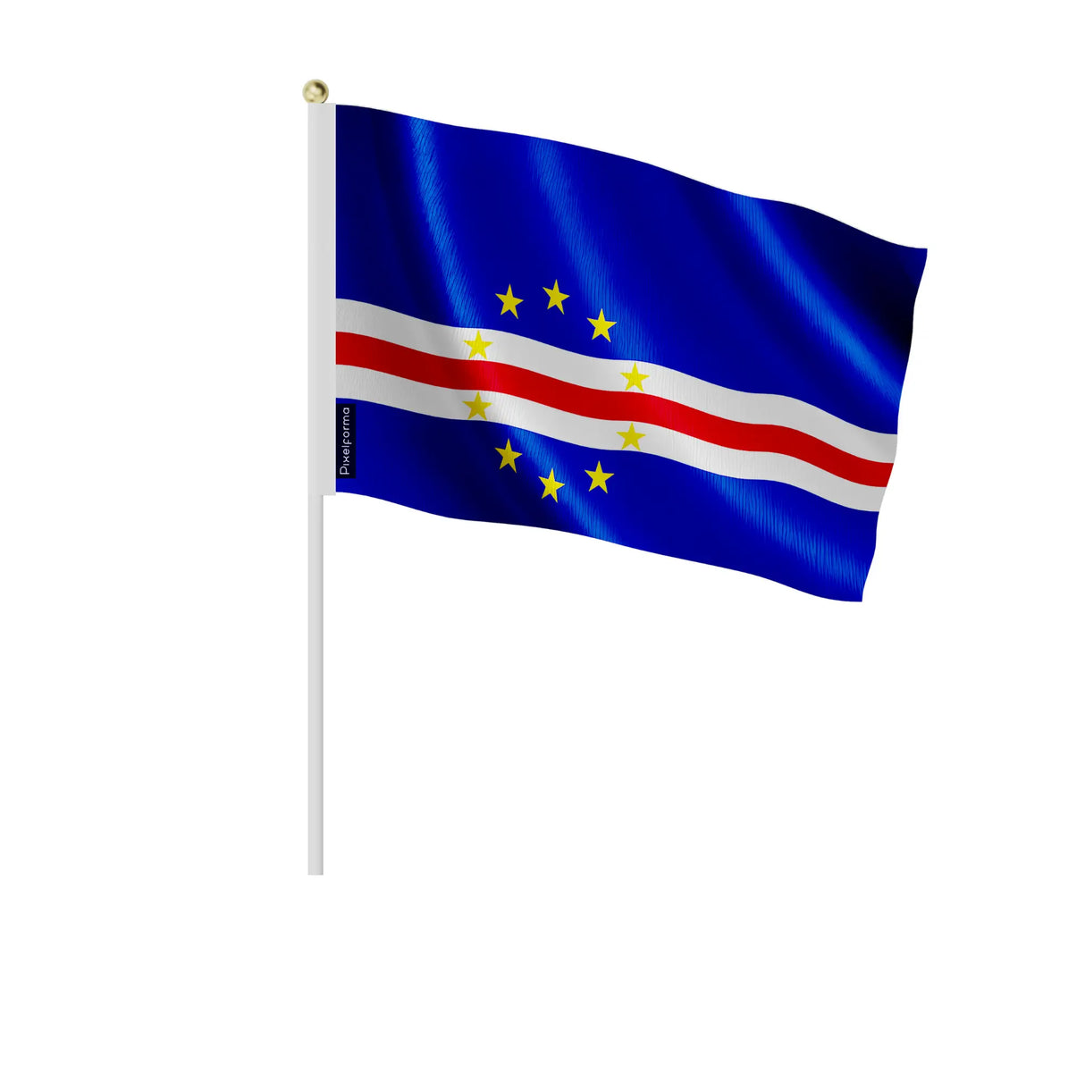 Mini drapeau cap-vert à main en polyester pour festivités