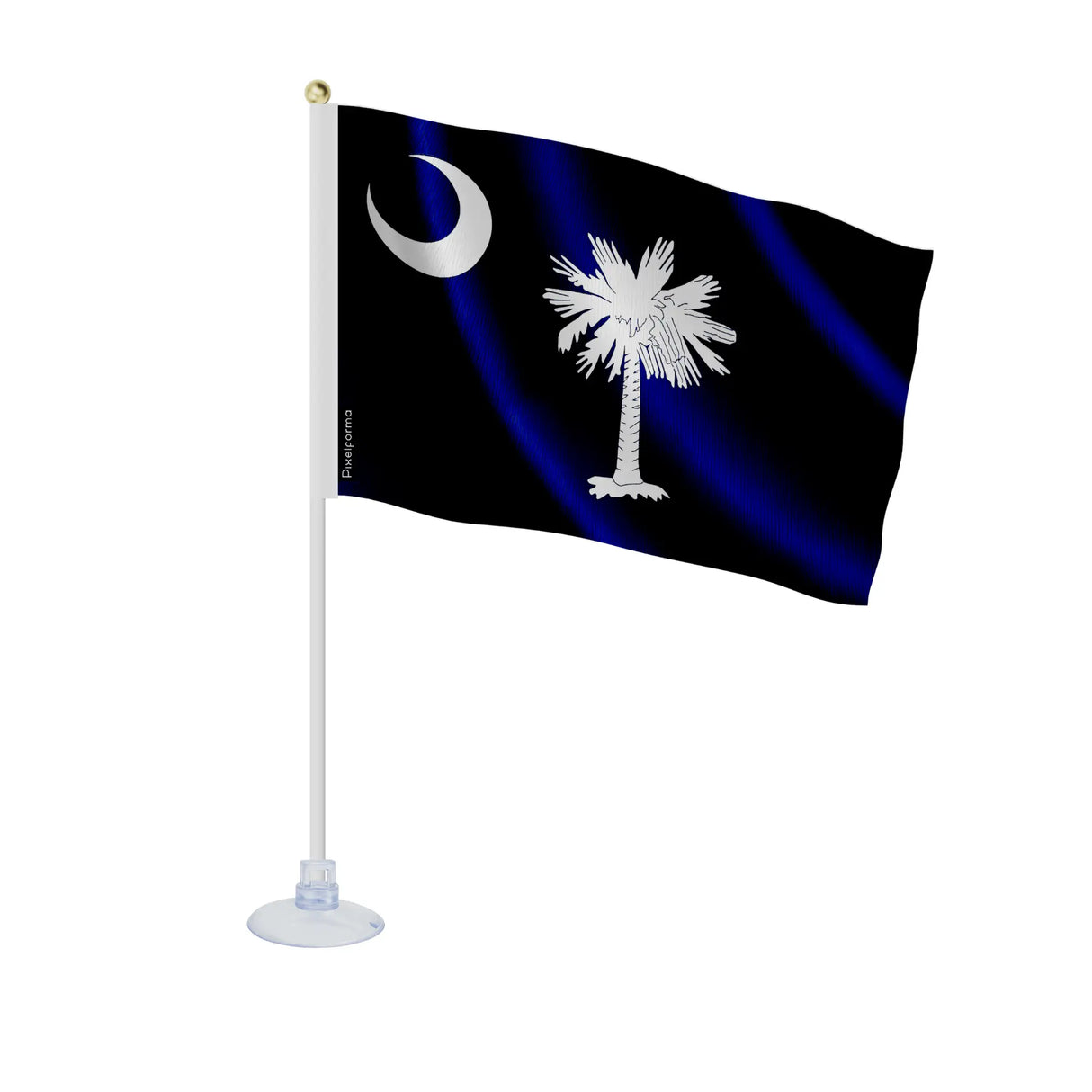 Mini drapeau caroline du sud polyester avec ventouse