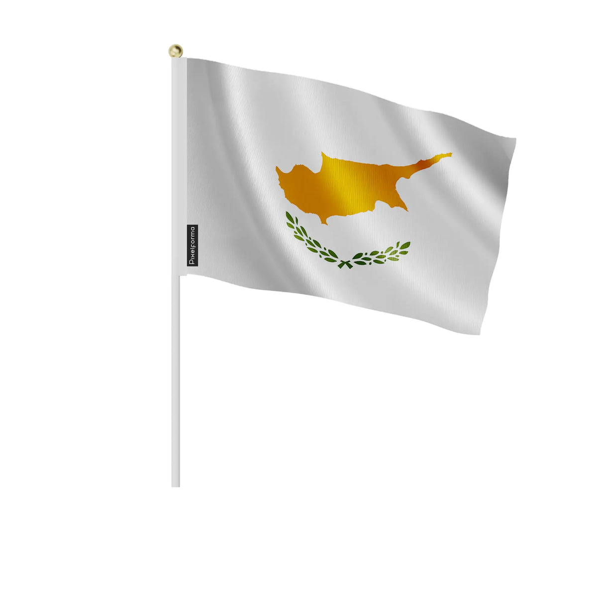 Mini drapeau chypre en polyester à tenir à la main