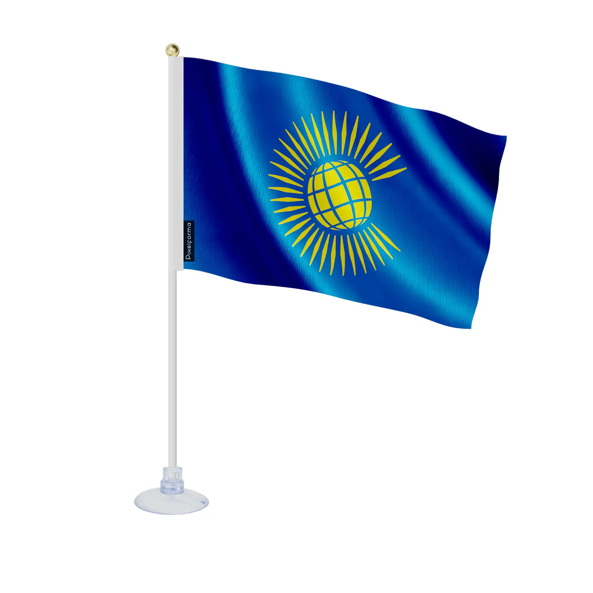 Mini drapeau commonwealth polyester avec ventouse surface lisse