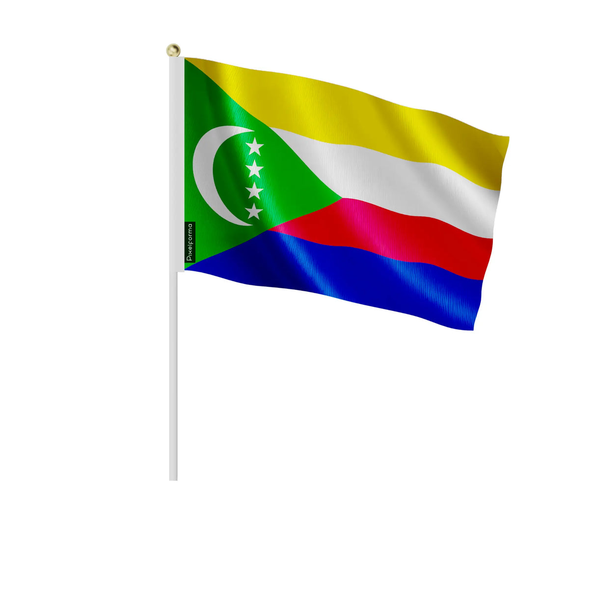 Mini drapeau comores en polyester à tenir à la main