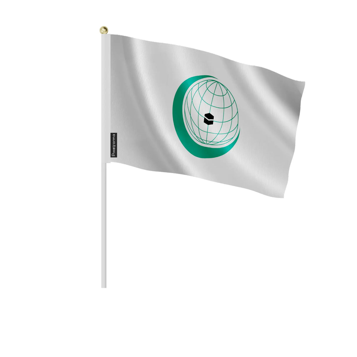 Mini drapeau coopération islamique en polyester à main