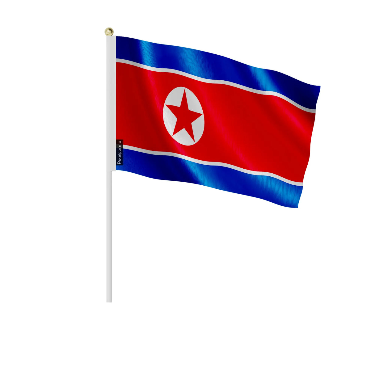 Mini drapeau corée du nord en polyester à main décoratif