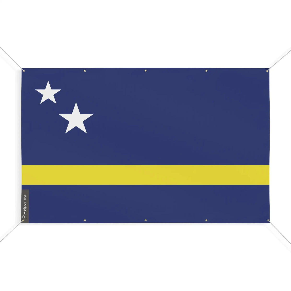 Mini drapeau curaçao en polyester avec œillets résistants