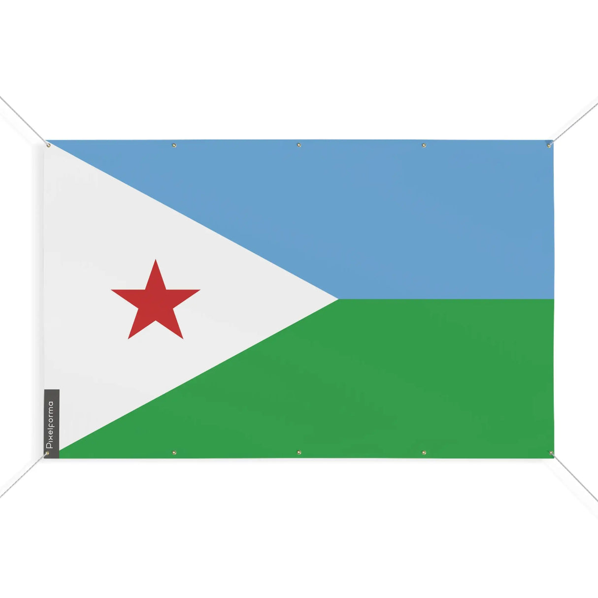Mini drapeau djibouti en polyester résistant œillets