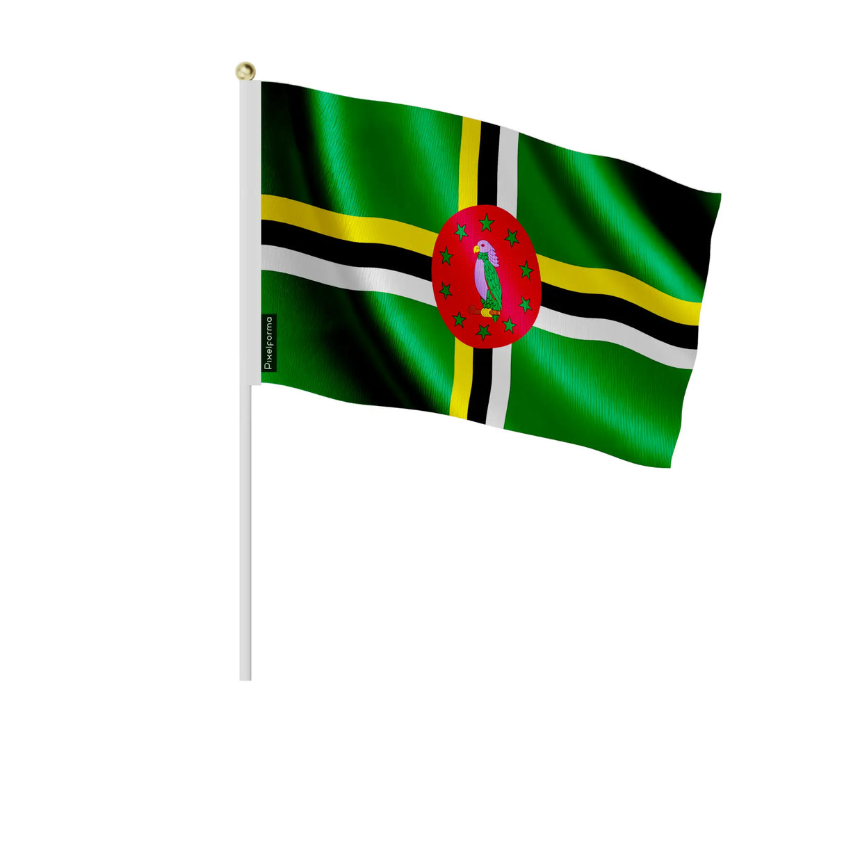 Mini drapeau dominique en polyester à tenir à la main