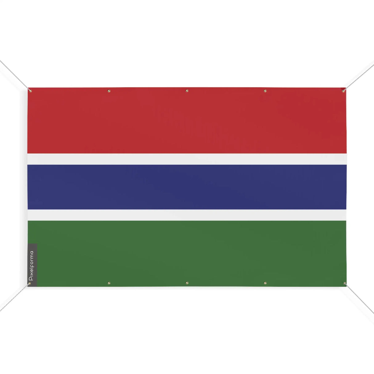 Mini drapeau gambie en polyester résistant avec œillets