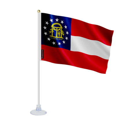 Mini drapeau géorgie polyester avec ventouse pour surface lisse