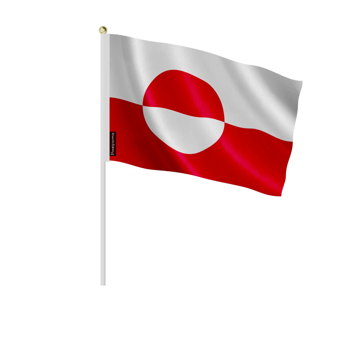 Mini drapeau groenland en polyester à tenir à la main