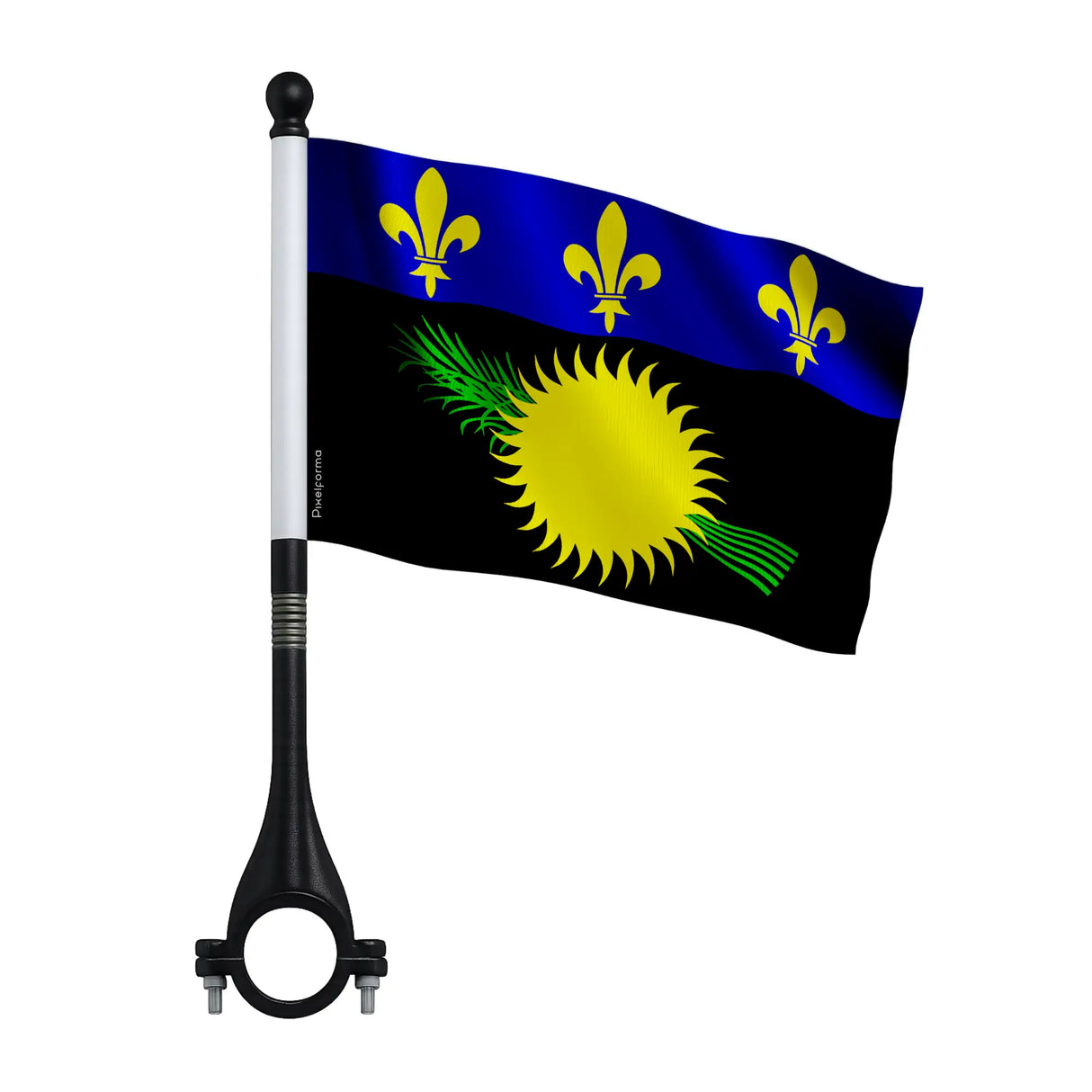 Mini drapeau guadeloupe en polyester pour vélo léger