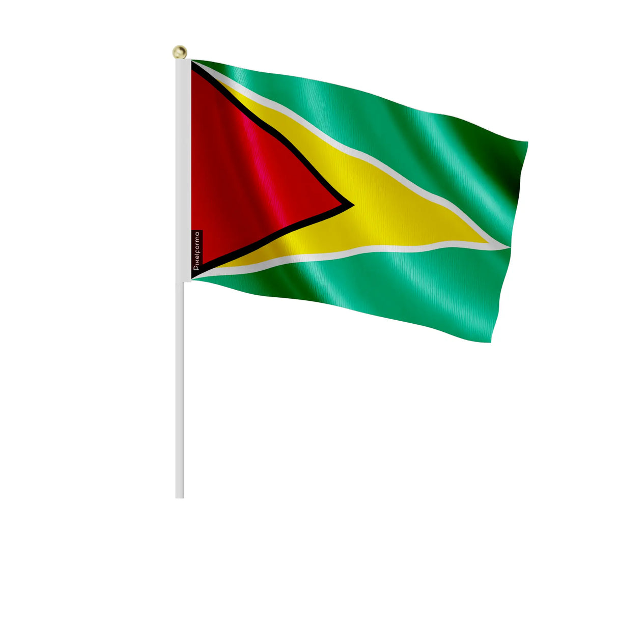 Mini drapeau guyana en polyester à tenir à la main