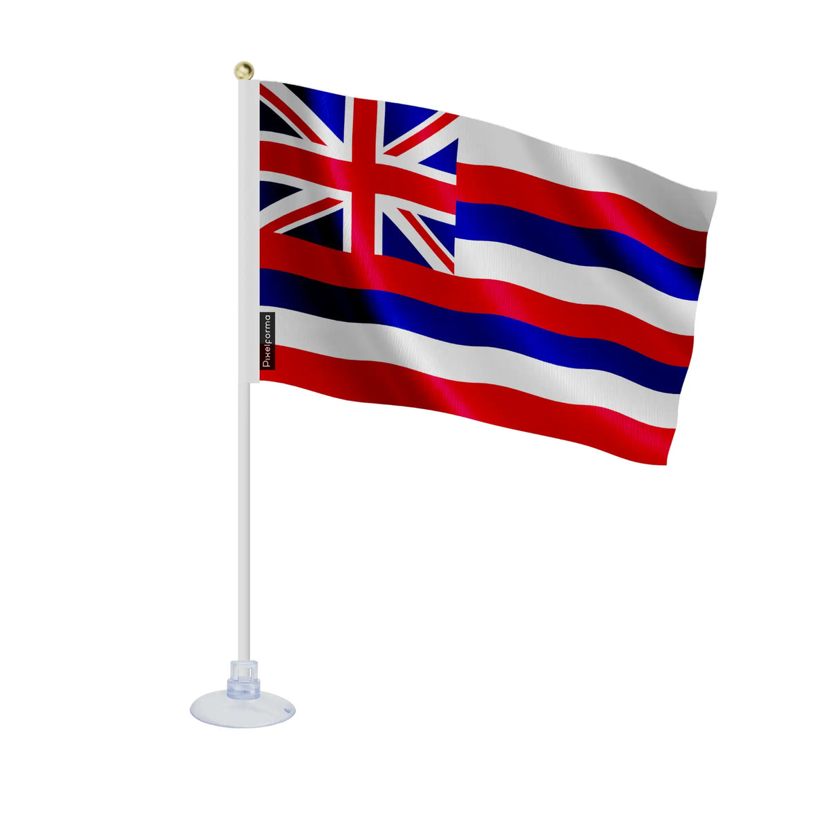 Mini drapeau hawaï polyester avec ventouse pour surfaces